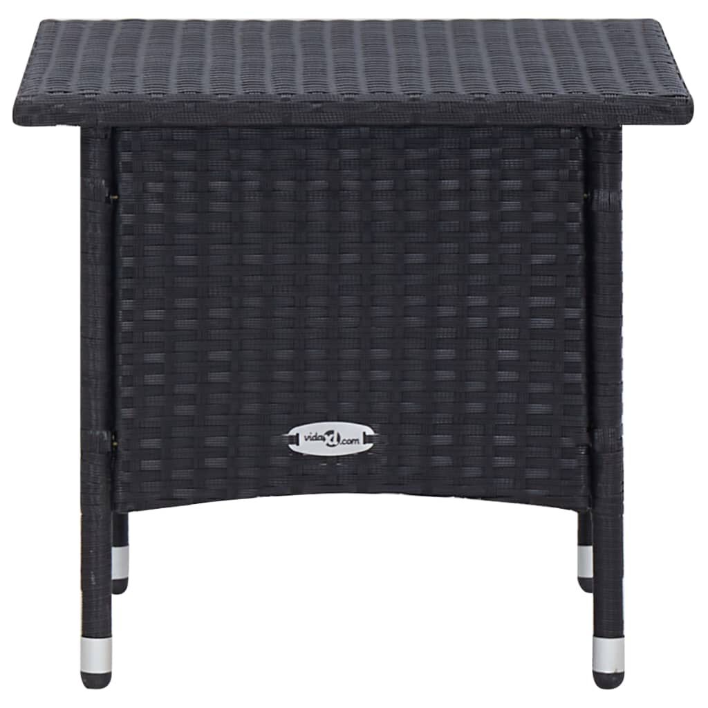 vidaXL 2 Piece Garden Lounge Set with Cushions Poly Rattan Black