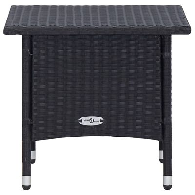 vidaXL 2 Piece Garden Lounge Set with Cushions Poly Rattan Black
