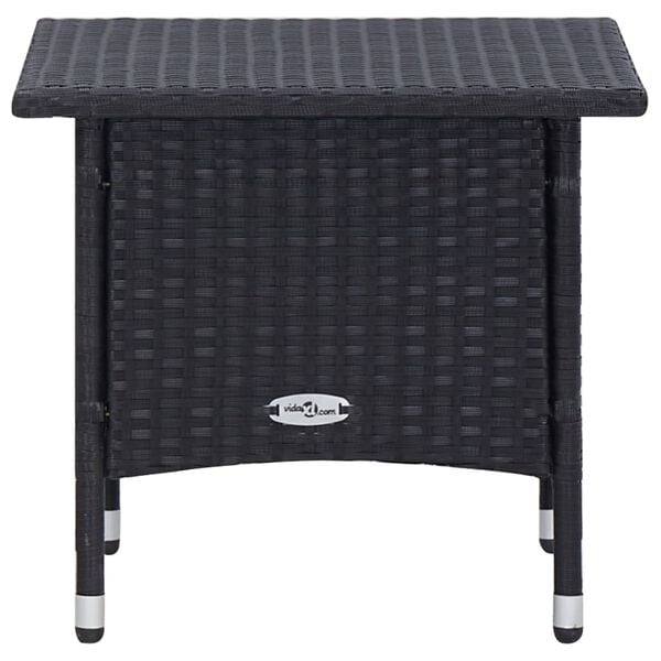 vidaXL 2 Piece Garden Lounge Set with Cushions Poly Rattan Black