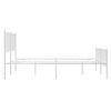vidaXL Metal Bed Frame without Mattress with Footboard White 135x190cm