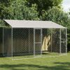 vidaXL Dog Cage with Roof Silver 400 x 200 x 256 cm Steel and PE