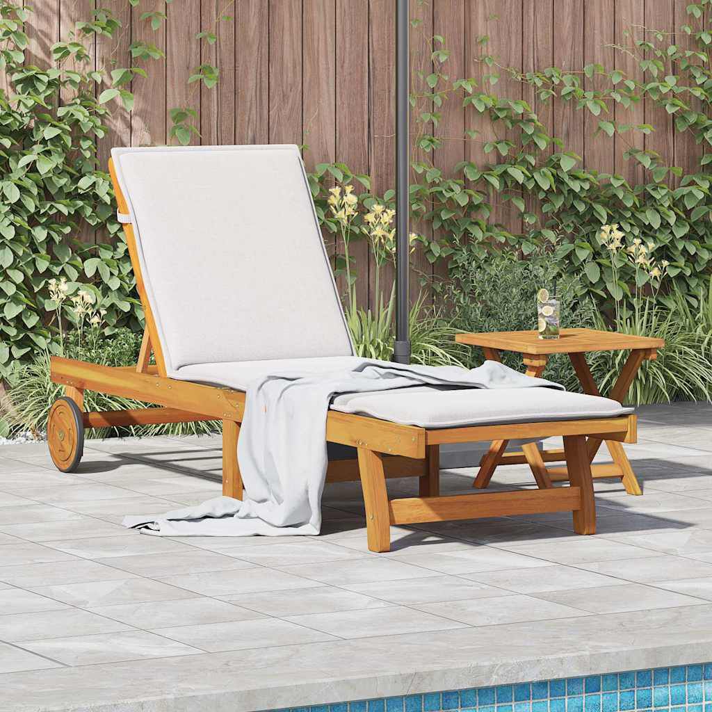 vidaXL Sun Lounger with Table Solid Wood Acacia