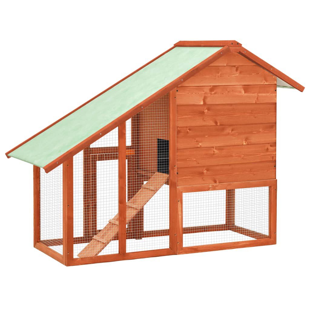 vidaXL Rabbit Hutch 140x63x120 cm Solid Firwood