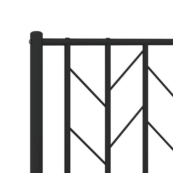 vidaXL Metal Bed Frame without Mattress with Headboard Black 150x200cm