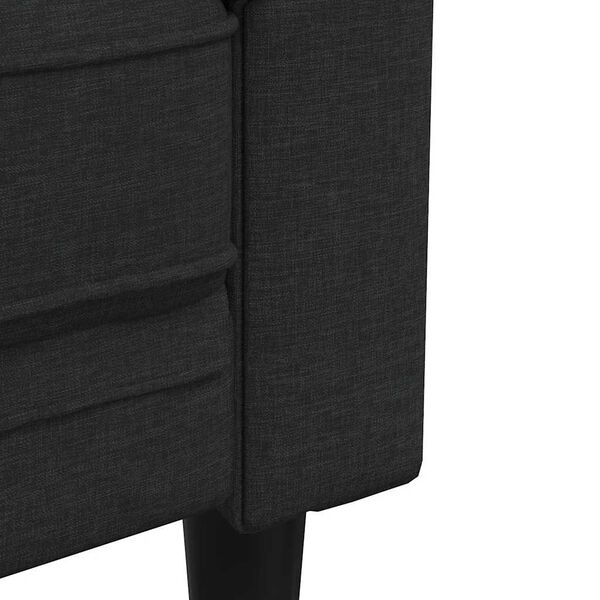 vidaXL Chesterfield Sofa 2-Seater Black Fabric