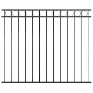 vidaXL Fence Panel Steel 1.7x1.5 m Black