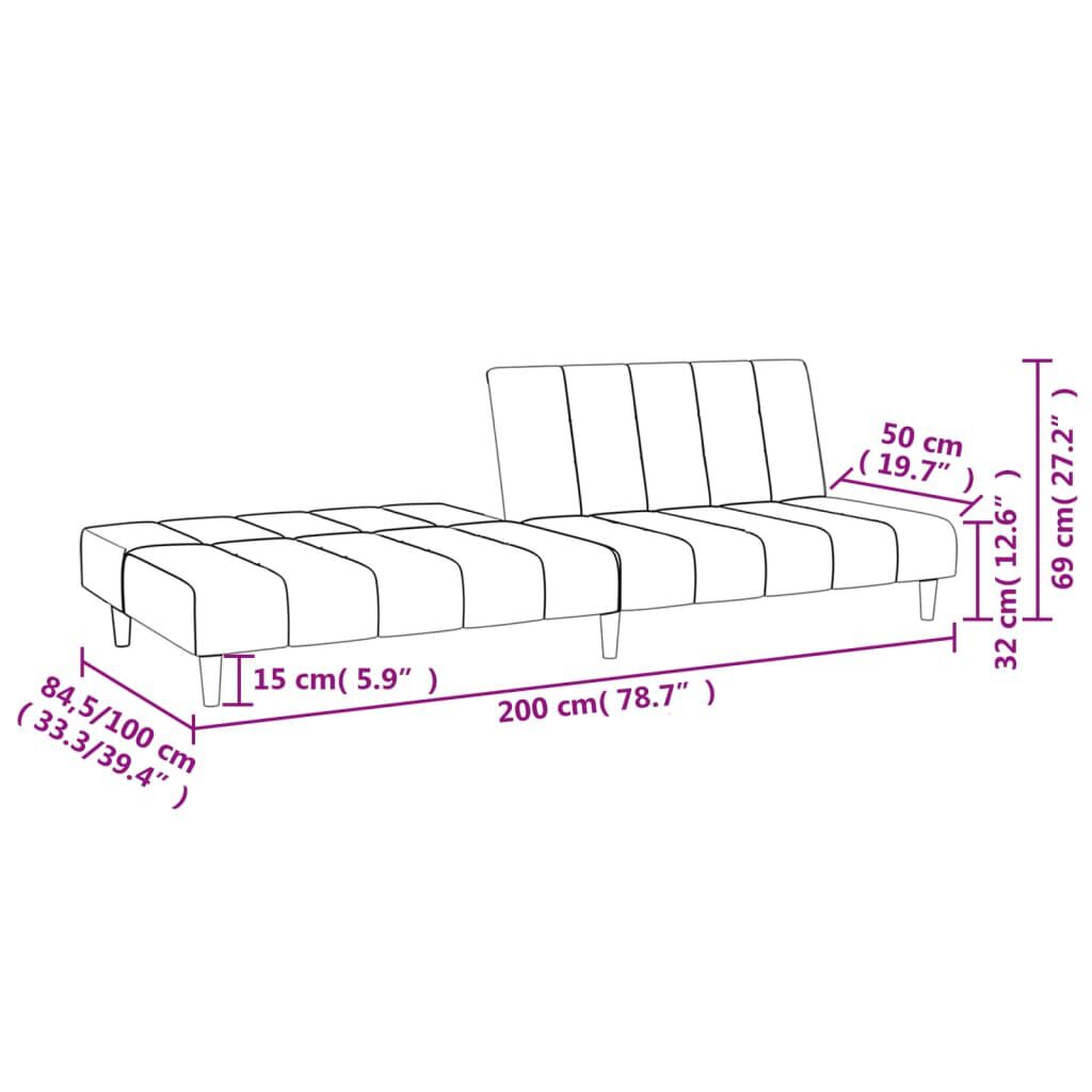 vidaXL 2-Seater Sofa Bed Dark Grey Fabric
