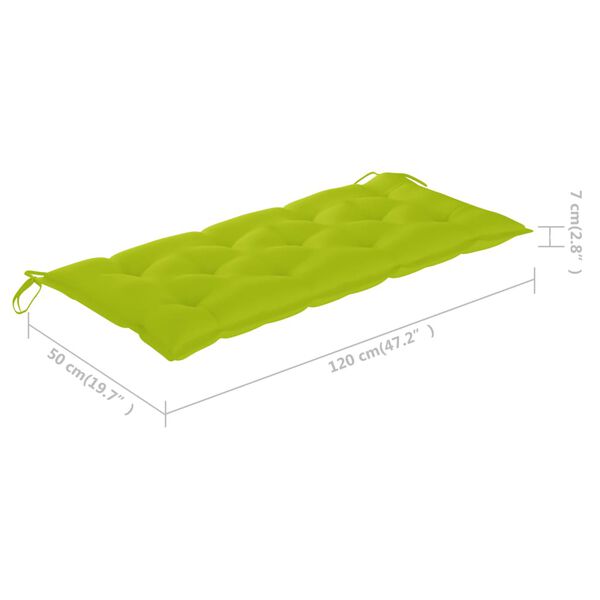 vidaXL Folding Garden Bench with Cushion 118 cm Bamboo