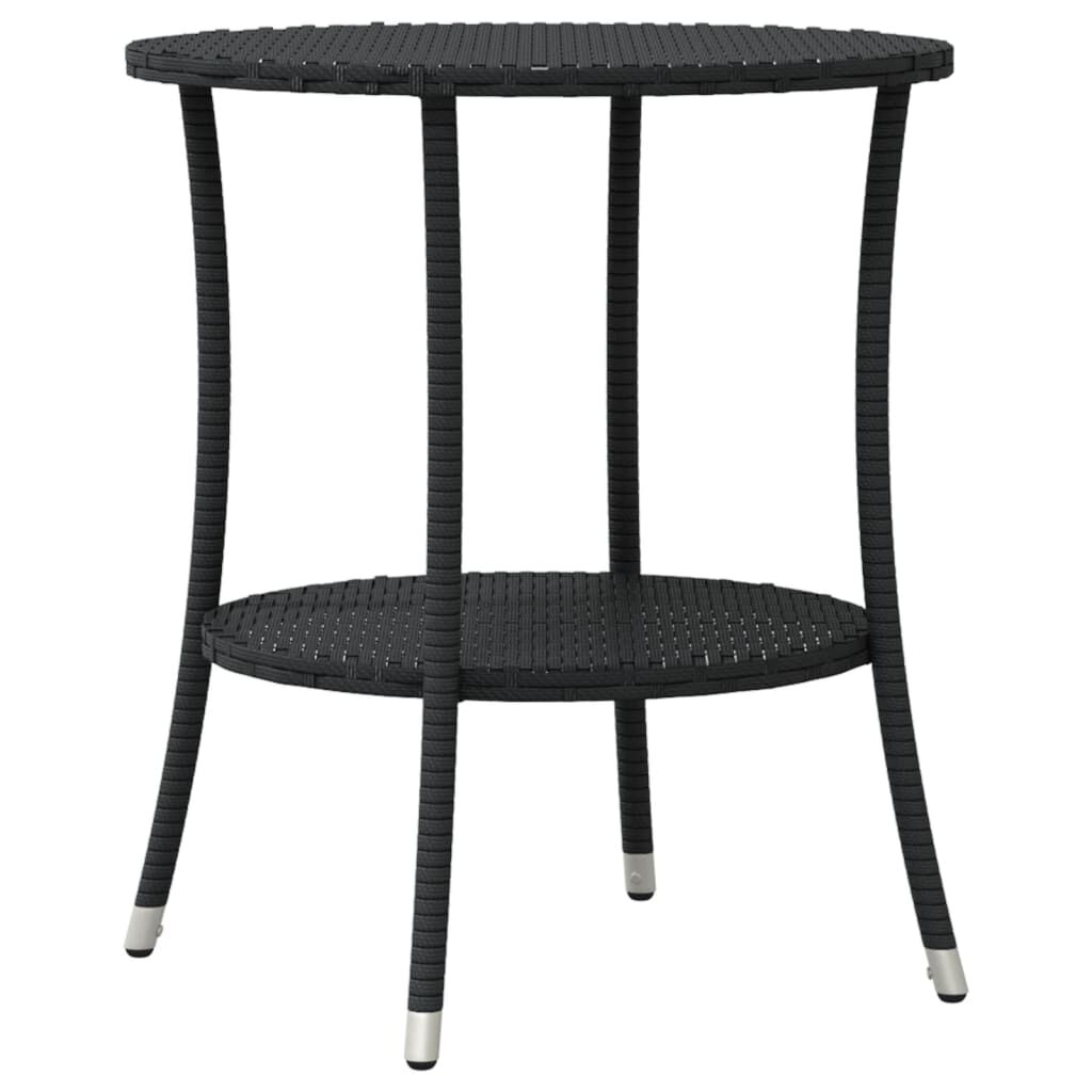 vidaXL 3 Piece Bistro Set with Cushions Black Poly Rattan