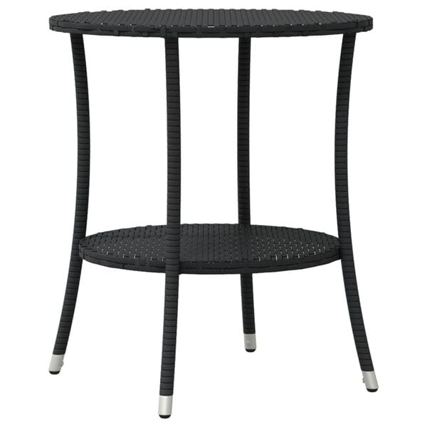vidaXL 3 Piece Bistro Set with Cushions Black Poly Rattan