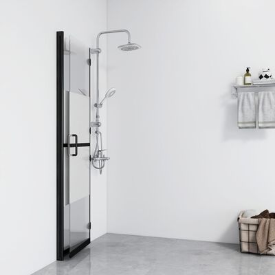 vidaXL Foldable Walk-in Shower Wall Half Frosted ESG Glass 100x190 cm