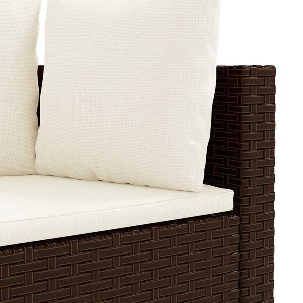 vidaXL 9 Piece Garden Sofa Set with Cushions Brown Poly Rattan