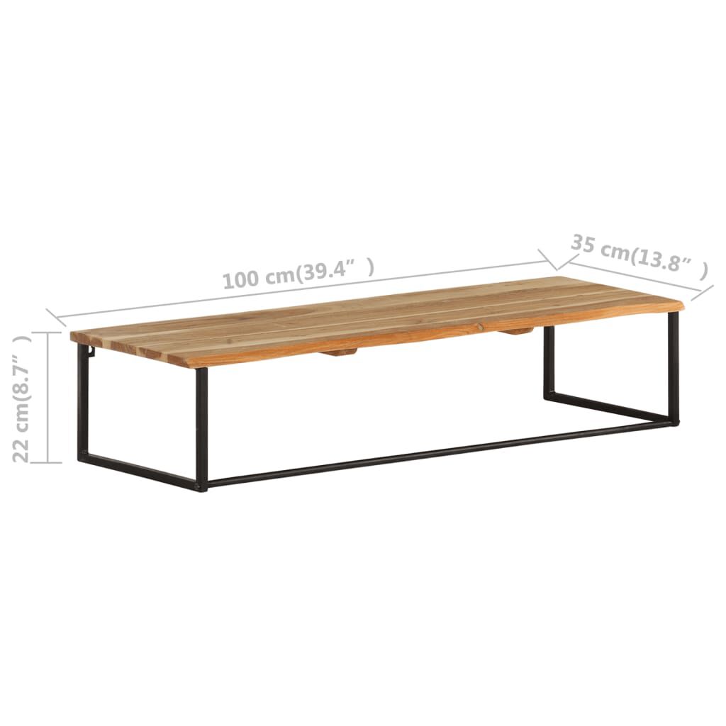 vidaXL Peg with Live Edge 100x35x22 cm Solid Acacia Wood