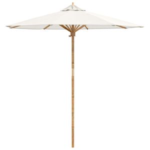 vidaXL Garden Parasol Cream White &Oslash; 217 x 230 cm Bamboo