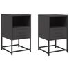 vidaXL Bedside Cabinets 2 pcs Black 36x39x60.5 cm Steel