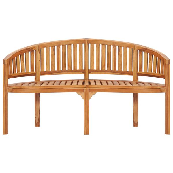 vidaXL Banana Bench 151 cm Solid Teak Wood
