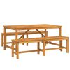 vidaXL Garden Dining Set 3 pcs Brown Solid Acacia Wood
