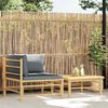 vidaXL 2 Piece Garden Lounge Set with Dark Grey Cushions Bamboo