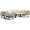 vidaXL 6 Piece Garden Lounge Set with Cushions Anthracite Poly Rattan