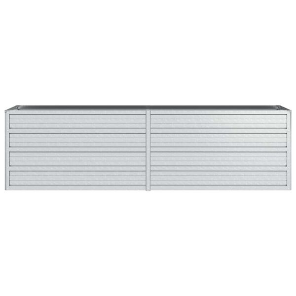 vidaXL Garden Raised Bed 160x40x45 cm Galvanized Steel Silver
