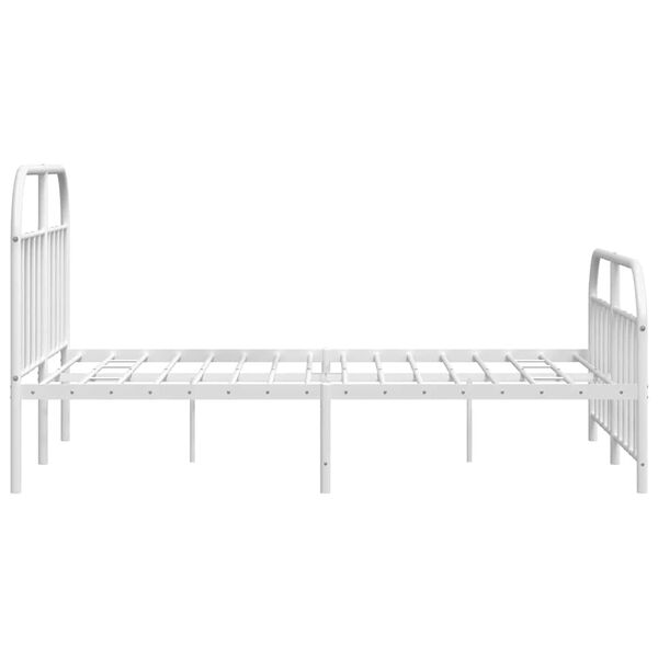 vidaXL Metal Bed Frame without Mattress with Footboard White 183x213cm