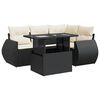 vidaXL 5 Piece Garden Sofa Set with Cushions Black Poly Rattan