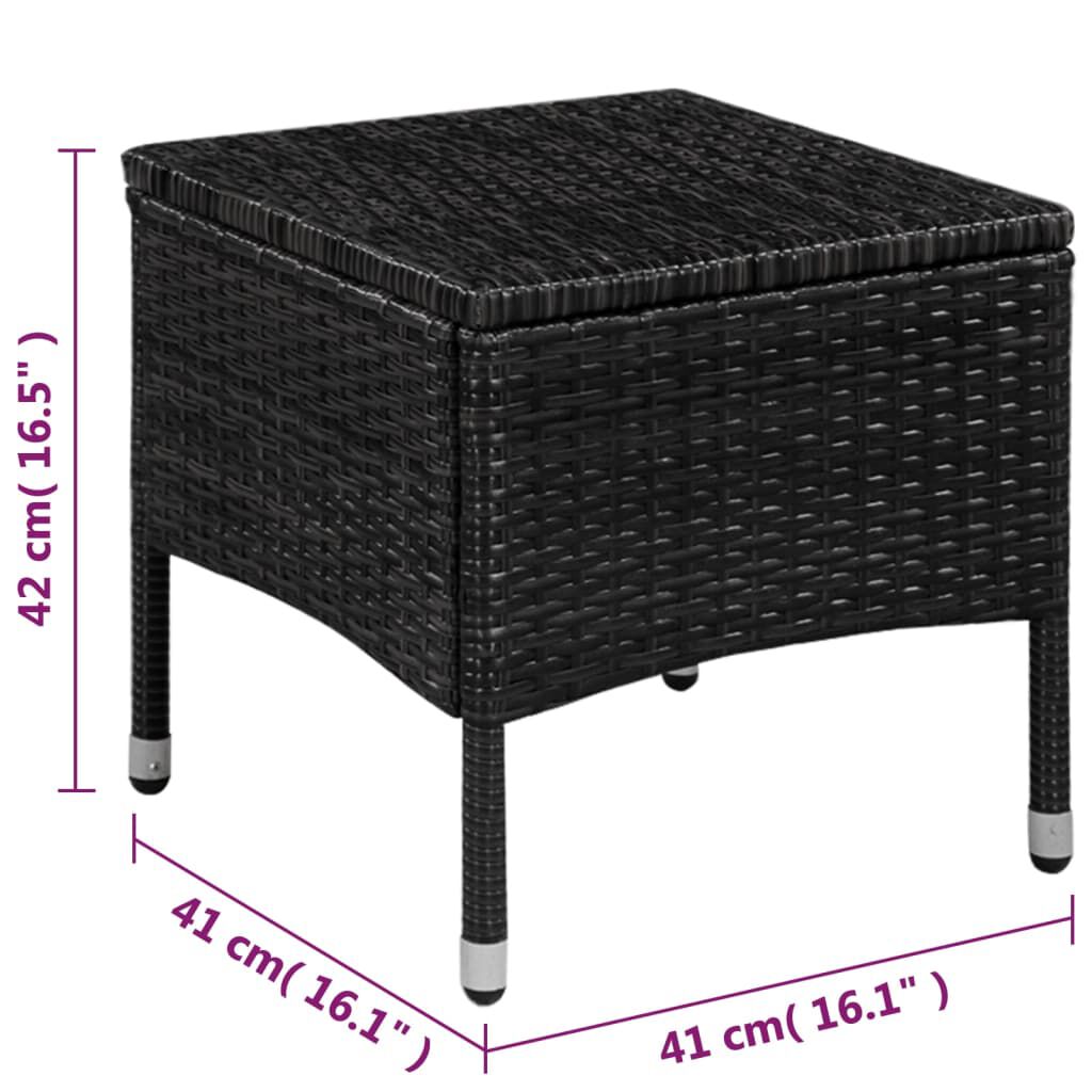 vidaXL 3 Piece Bistro Set Poly Rattan Black