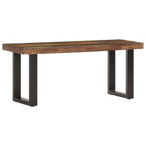 vidaXL Bench 110 cm Solid Reclaimed Wood and Steel