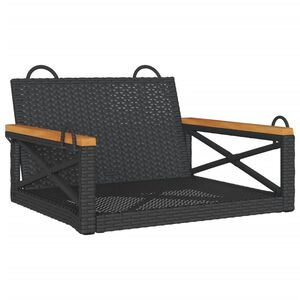 vidaXL Swing Bench Black 63x62x40 cm Poly Rattan