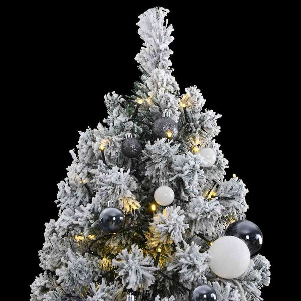 vidaXL Artificial Hinged Christmas Tree 300 LEDs & Ball Set 210 cm