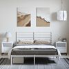 vidaXL Metal Bed Frame without Mattress with Headboard White 150x200cm