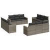 vidaXL 12 Piece Garden Sofa Set with Cushions Grey Poly Rattan