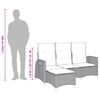 vidaXL Reclining Garden Sofa with Cushions L-shaped Beige Poly Rattan