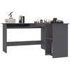 vidaXL L-Shaped Corner Desk Grey 120x140x75 cm Engineered Wood