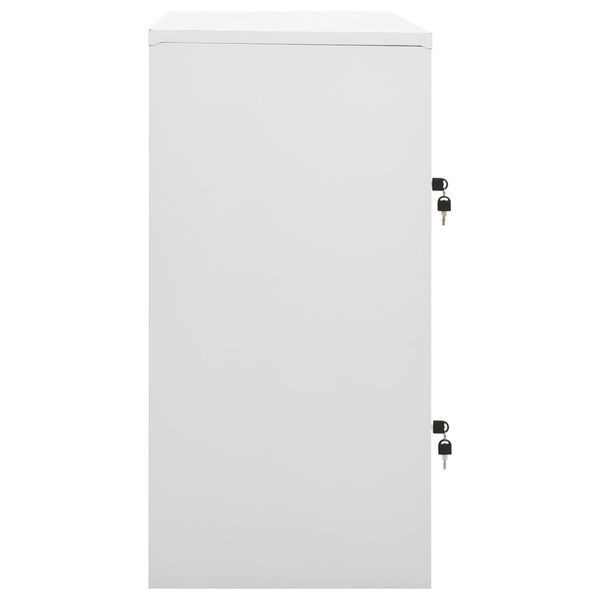 vidaXL Locker Cabinet Light Grey and Red 90x45x92.5 cm Steel