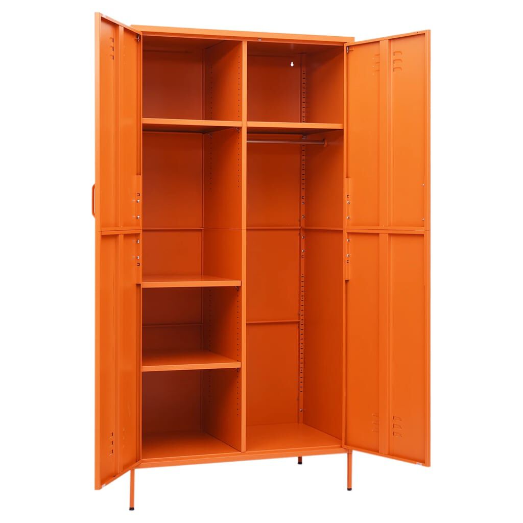 vidaXL Wardrobe Orange 90x50x180 cm Steel