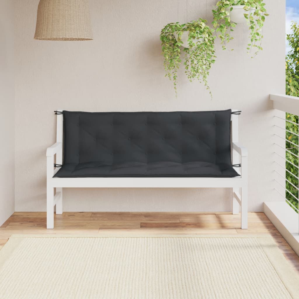 vidaXL Garden Bench Cushions 2 pcs Melange Anthracite 150x50x7 cm Fabric