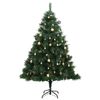vidaXL Artificial Hinged Christmas Tree 150 LEDs & Ball Set 150 cm