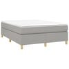 vidaXL Box Spring Bed with Mattress Light Grey 137x190 cm Full Fabric