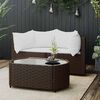 vidaXL 3 Piece Garden Lounge Set with Cushions Brown Poly Rattan