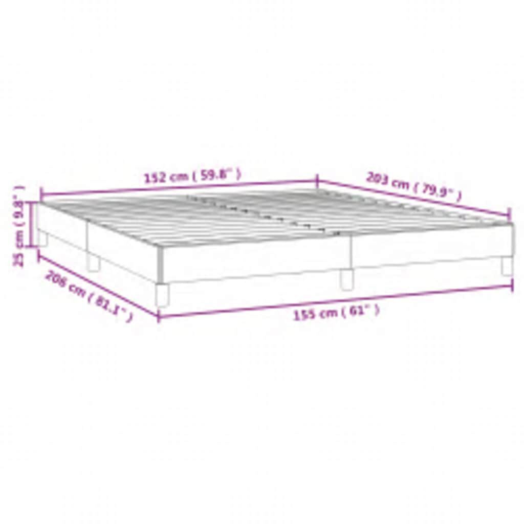 vidaXL Bed Frame without Mattress Dark Grey 152x203 cm Queen Fabric