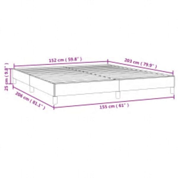 vidaXL Bed Frame without Mattress Dark Grey 152x203 cm Queen Fabric