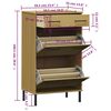 vidaXL Shoe Rack with Metal Legs Brown Solid Wood Pine OSLO