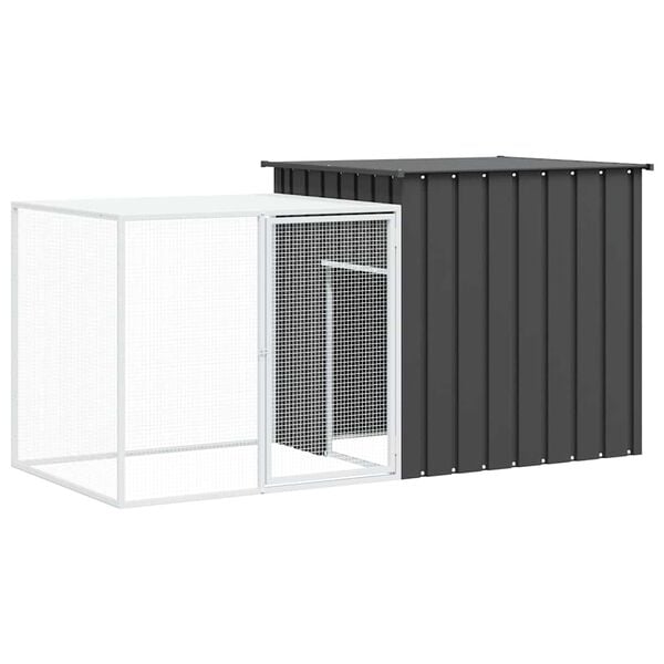 vidaXL Rabbit Cage Anthracite 200x91x100 cm Galvanised Steel