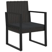 vidaXL Garden Armchair with Cushion Black Poly Rattan
