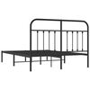vidaXL Metal Bed Frame without Mattress with Headboard Black 150x200cm