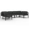 vidaXL 6 Piece Garden Lounge Set with Cushions Aluminium Anthracite