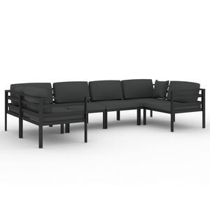 vidaXL 6 Piece Garden Lounge Set with Cushions Aluminium Anthracite