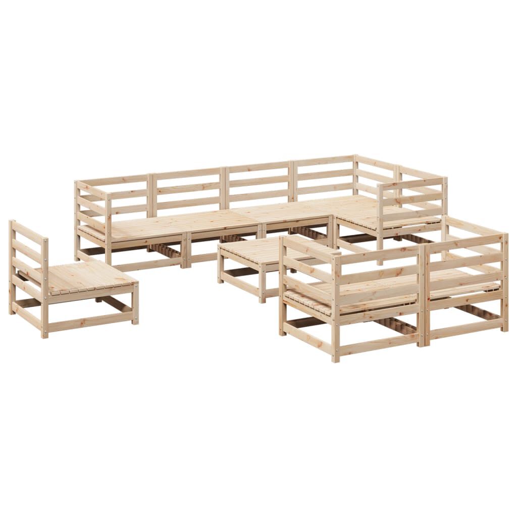 vidaXL 9 Piece Garden Sofa Set Solid Wood Pine