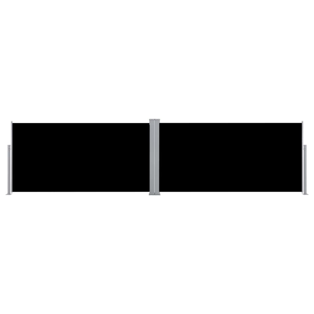 vidaXL Retractable Side Awning Black 160x600 cm